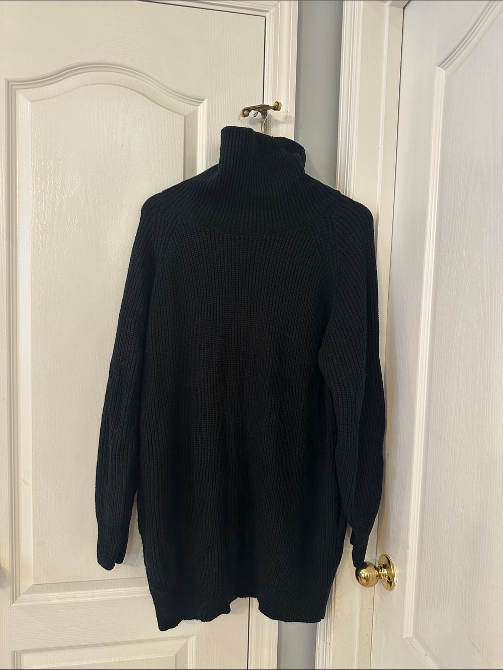 Womens Black Turtleneck Knit Sweater Dress